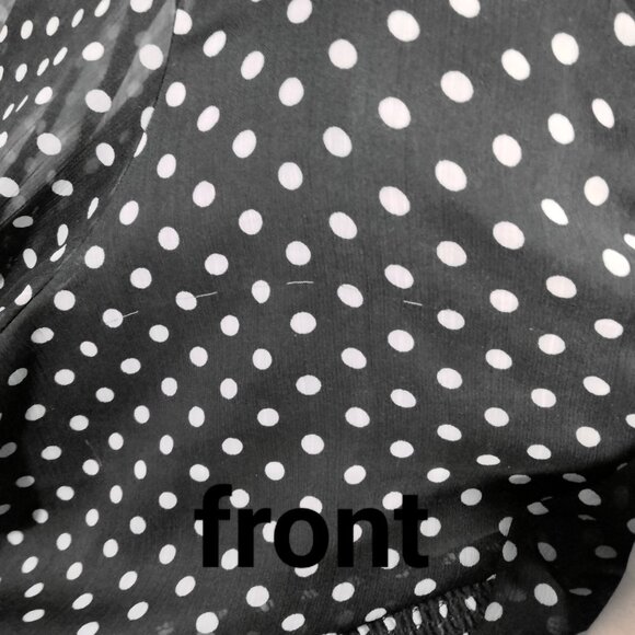 Vtg 90s Sheer Polkadot Blouse XXL 2XL Goth EGL Lolita Twee Ruffle Sweet Mesh - Picture 5 of 6